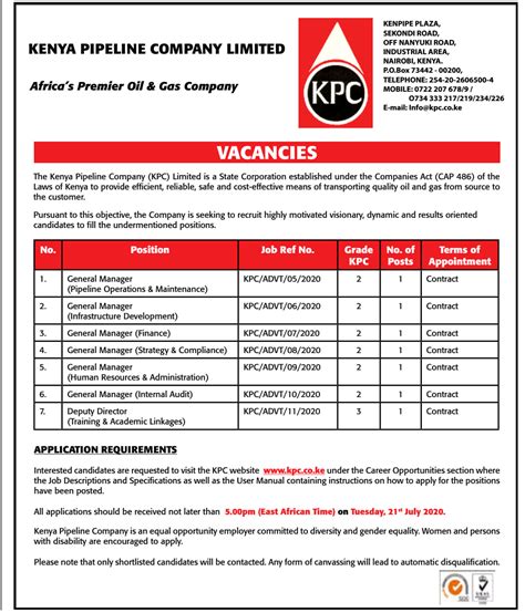 kenya pipeline company jobs 2023